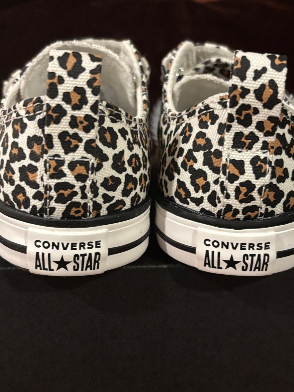 Converse Kids' Leopard Print Low Top Sneakers - White/Tan/Black - Picture 5 of 6